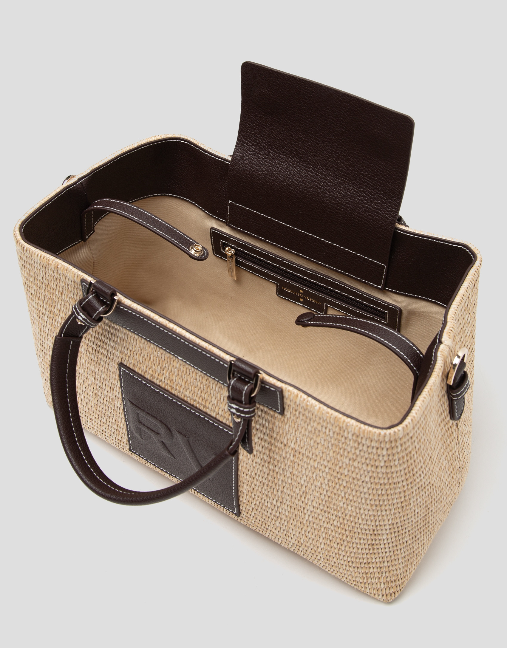 Beige leather Telma Satchel bag