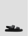 Men's black leather strappy sandals