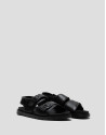 Men's black leather strappy sandals