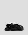 Men's black leather strappy sandals