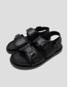 Sandalia masculina tiras piel color negro