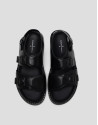 Men's black leather strappy sandals