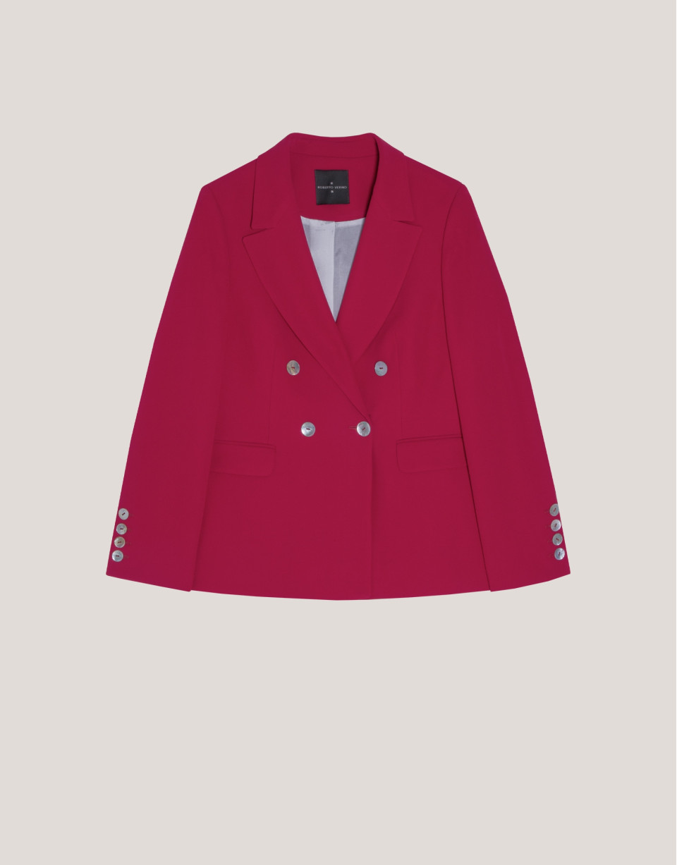 Blazer cruzada crepé frambuesa - Mujer - OI2024 | Roberto Verino