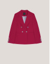 Raspberry double-breasted crepe blazer - Woman | Roberto Verino