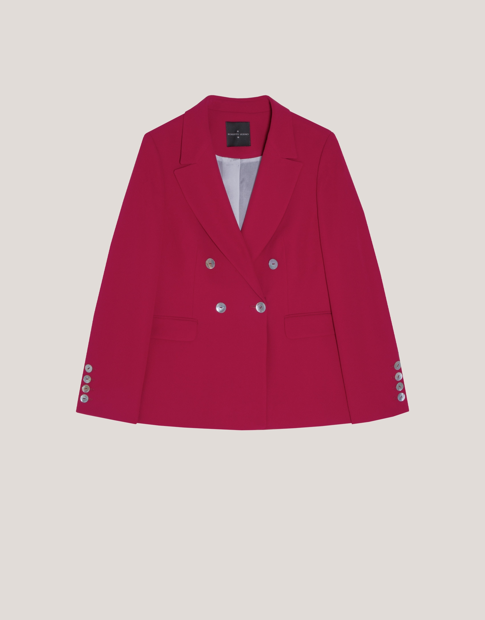 Raspberry double-breasted crepe blazer - Woman | Roberto Verino