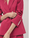 Blazer cruzada crepé frambuesa - Mujer - OI2024 | Roberto Verino