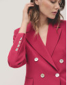 Raspberry double-breasted crepe blazer - Woman | Roberto Verino