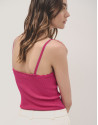 Knit and crochet straps top raspberry - Woman | Roberto Verino