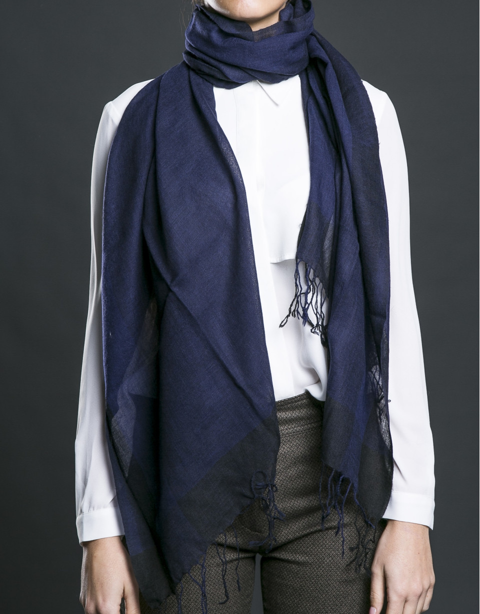 Foulard franjas azul