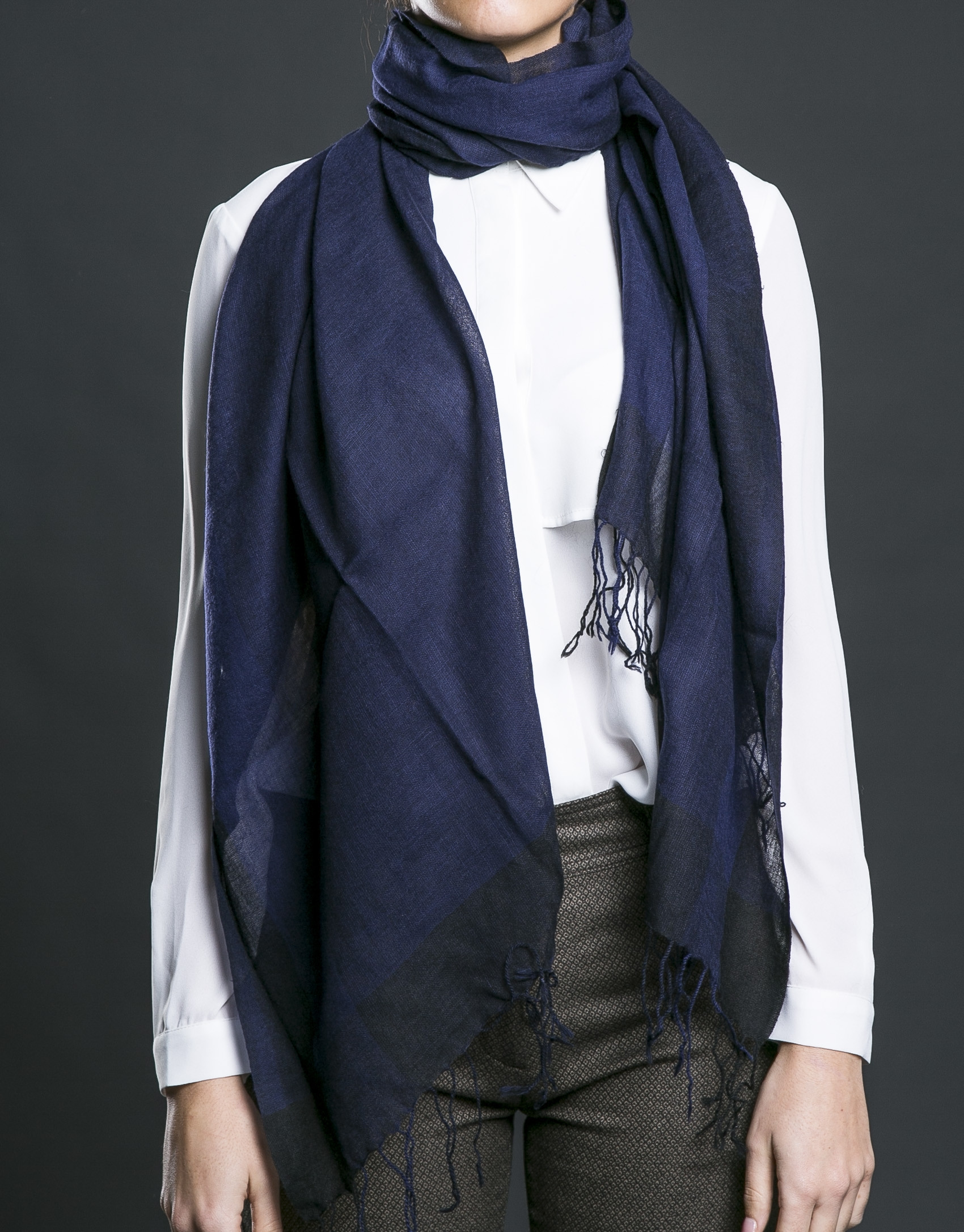 Blue striped scarf 