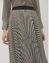 Black optical print pleated midi skirt - Woman | Roberto Verino