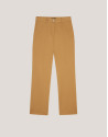 Mustard straight cotton satin pants - Woman | Roberto Verino