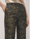 Straight jacquard golden waves pants - Woman | Roberto Verino