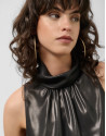 Top cuello halter lamé negro - Sale - PV2025 | Roberto Verino