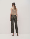 Pantalón recto jacquard dorado ondas - Mujer | Roberto Verino