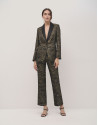 Straight jacquard golden waves pants - Woman | Roberto Verino
