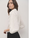 Blusón fill coupé blanco con ondas - Mujer | Roberto Verino