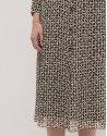 Shirtwaist midi dress with brown geometric print | Roberto Verino
