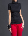 Short-sleeved black sweater 