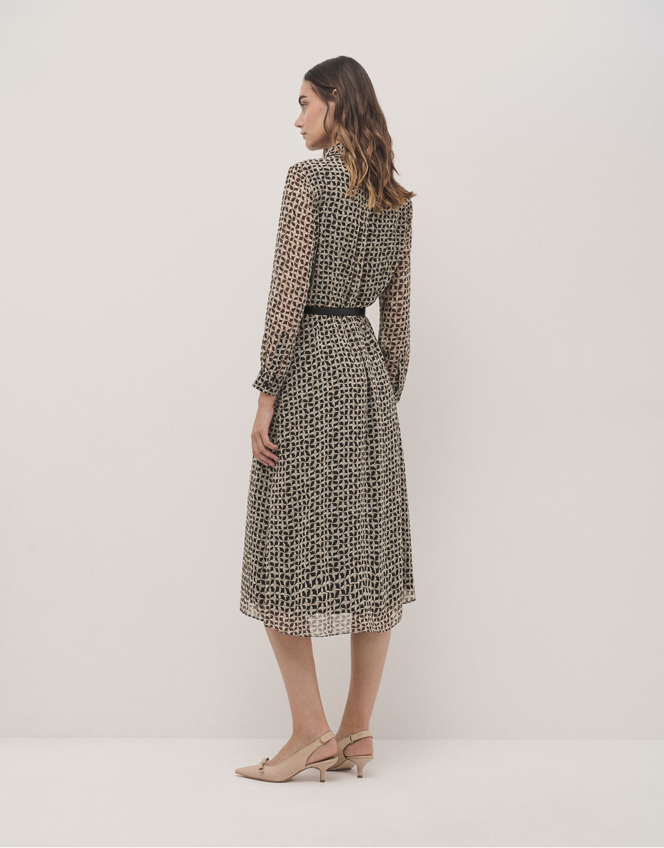 Vestido camisero midi estampado geométrico ... | Roberto Verino