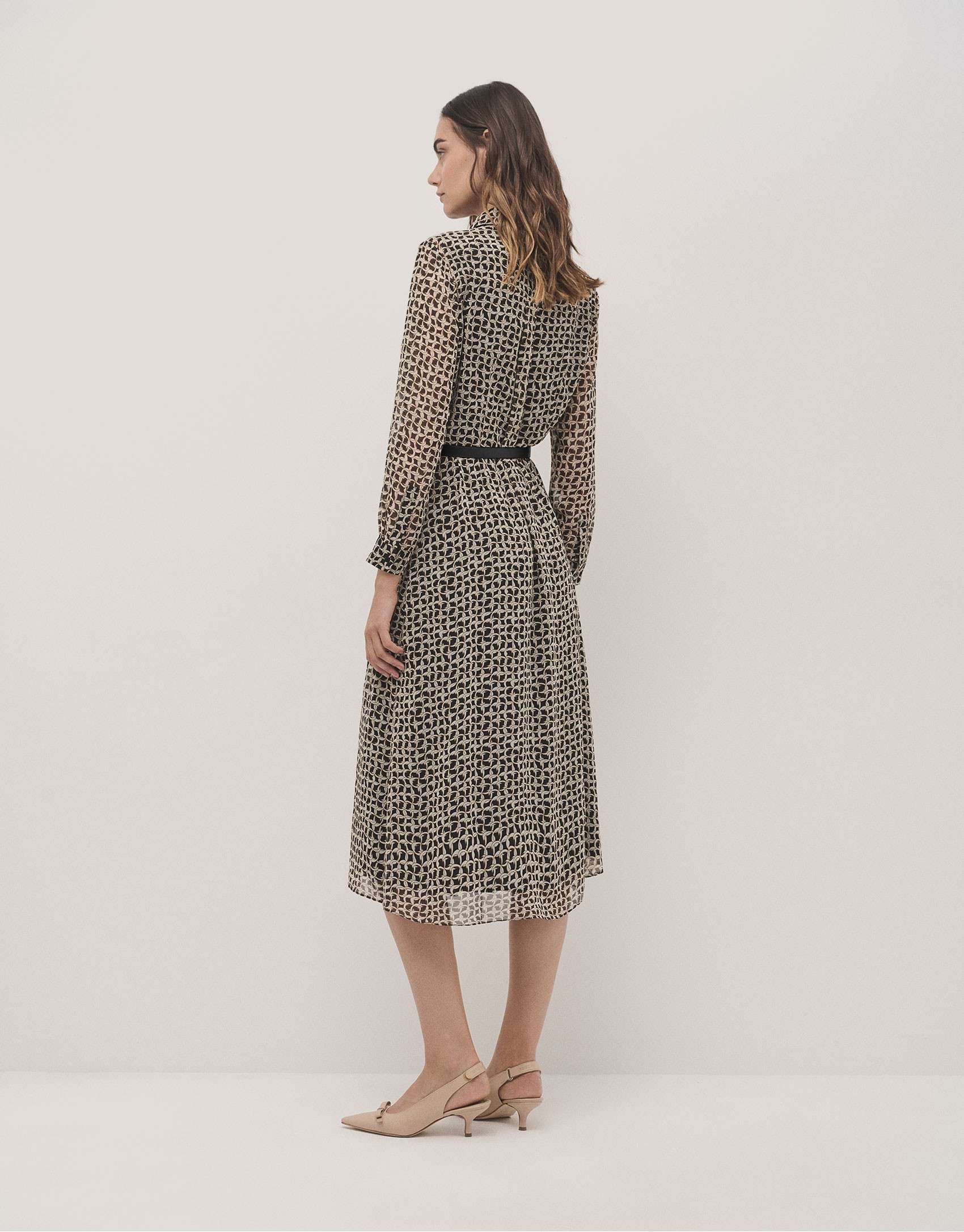 Vestido camisero midi estampado geométrico ... | Roberto Verino