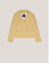 Chaqueta corta crepe mostaza - Mujer - PV2024 | Roberto Verino