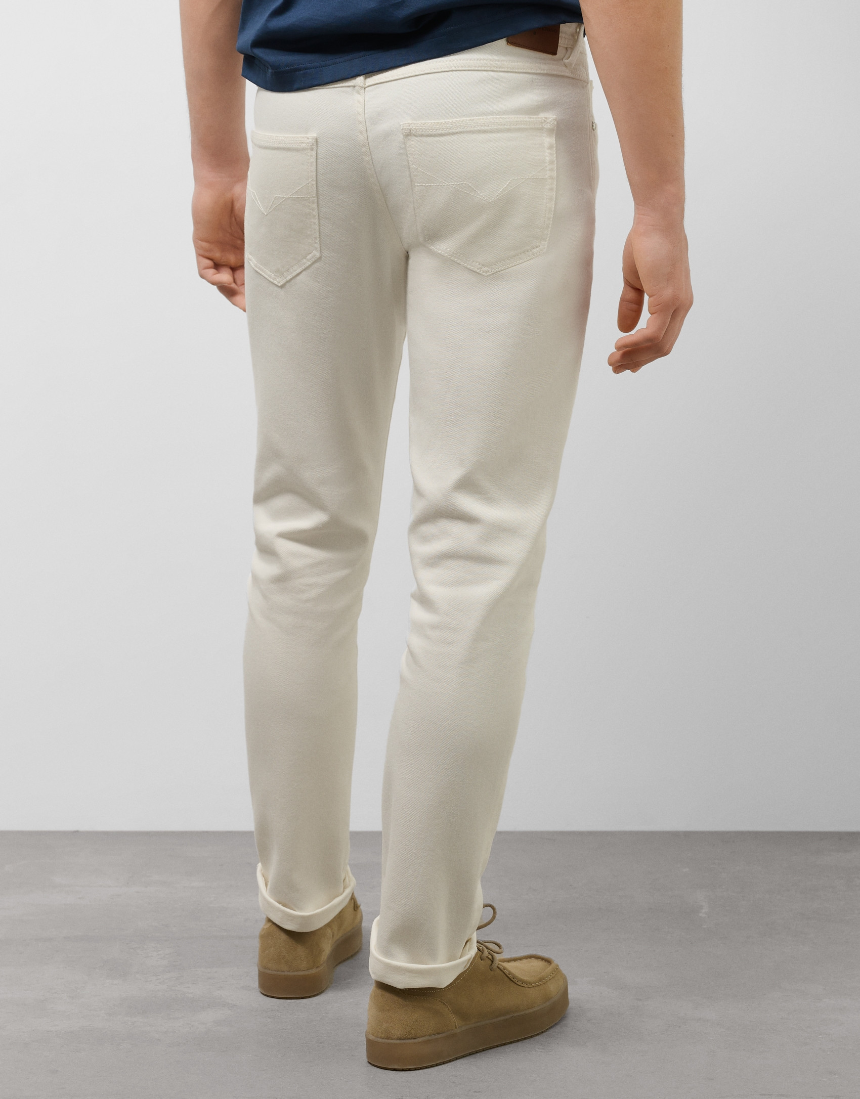 Five pocket dyed twill trousers ecru | Roberto Verino