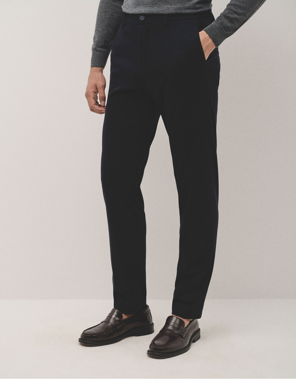 Navy blue blunt knit trousers separate - Man | Roberto Verino