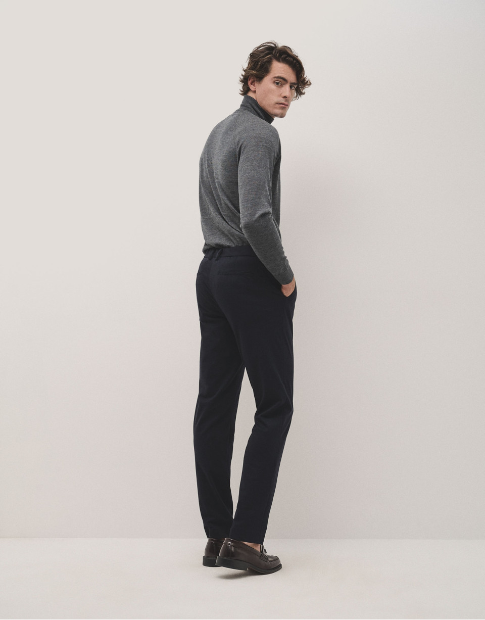Navy blue blunt knit trousers separate - Man | Roberto Verino