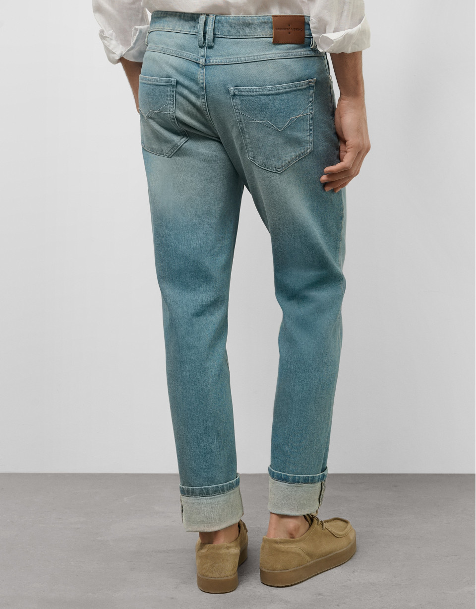 Pantalón denim regular azul claro - Hombre | Roberto Verino