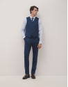 Blue checked with brown profile dress vest | Roberto Verino