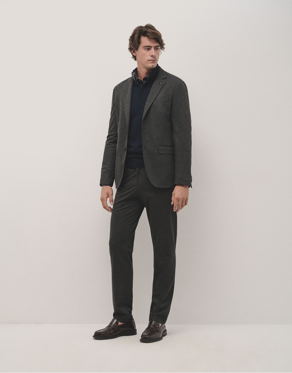Dark grey roma knitted blazer - Man - AW2024 | Roberto Verino