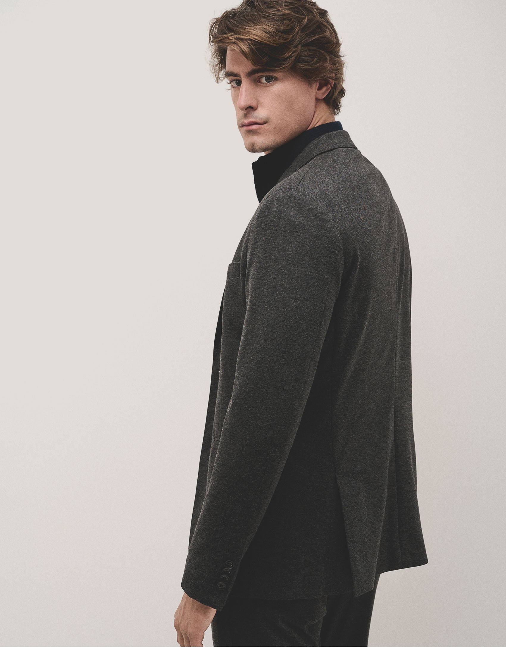 Dark grey roma knitted blazer - Man - AW2024 | Roberto Verino