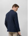 Navy blue melange wool knitted blazer - Man | Roberto Verino