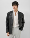 Black leather jacket - Man - SS2025 | Roberto Verino