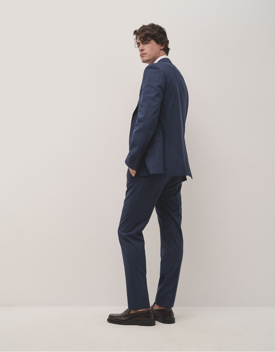 Traje half canvas slim fit microcuadros tonos... | Roberto Verino
