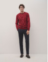 Jersey cuello redondo rojo estructura - Hombre | Roberto Verino