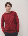 Red round neck structured jumper - Man - AW2024 | Roberto Verino