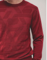 Red round neck structured jumper - Man - AW2024 | Roberto Verino
