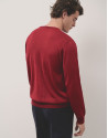 Red round neck structured jumper - Man - AW2024 | Roberto Verino