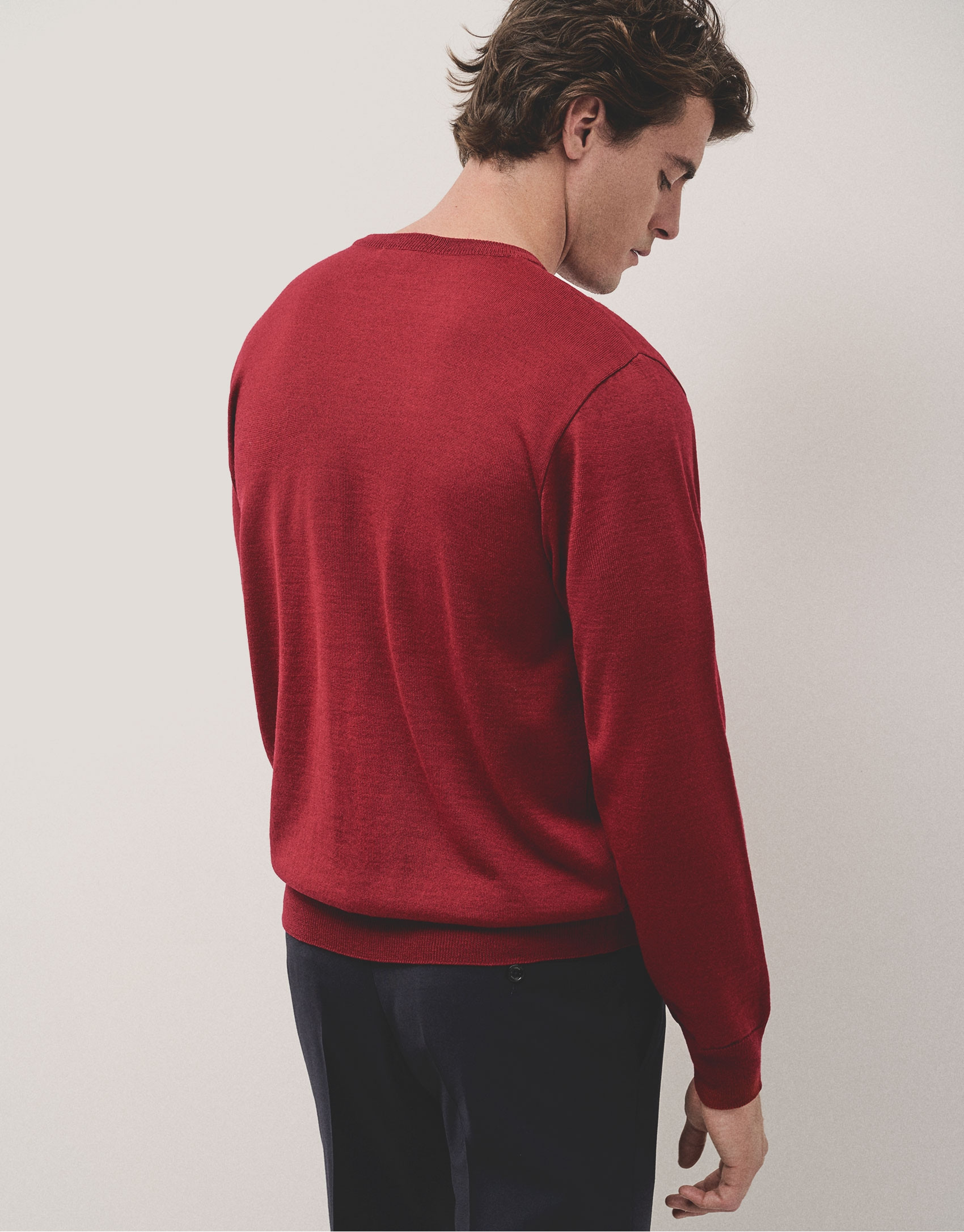Jersey cuello redondo rojo estructura - Hombre | Roberto Verino