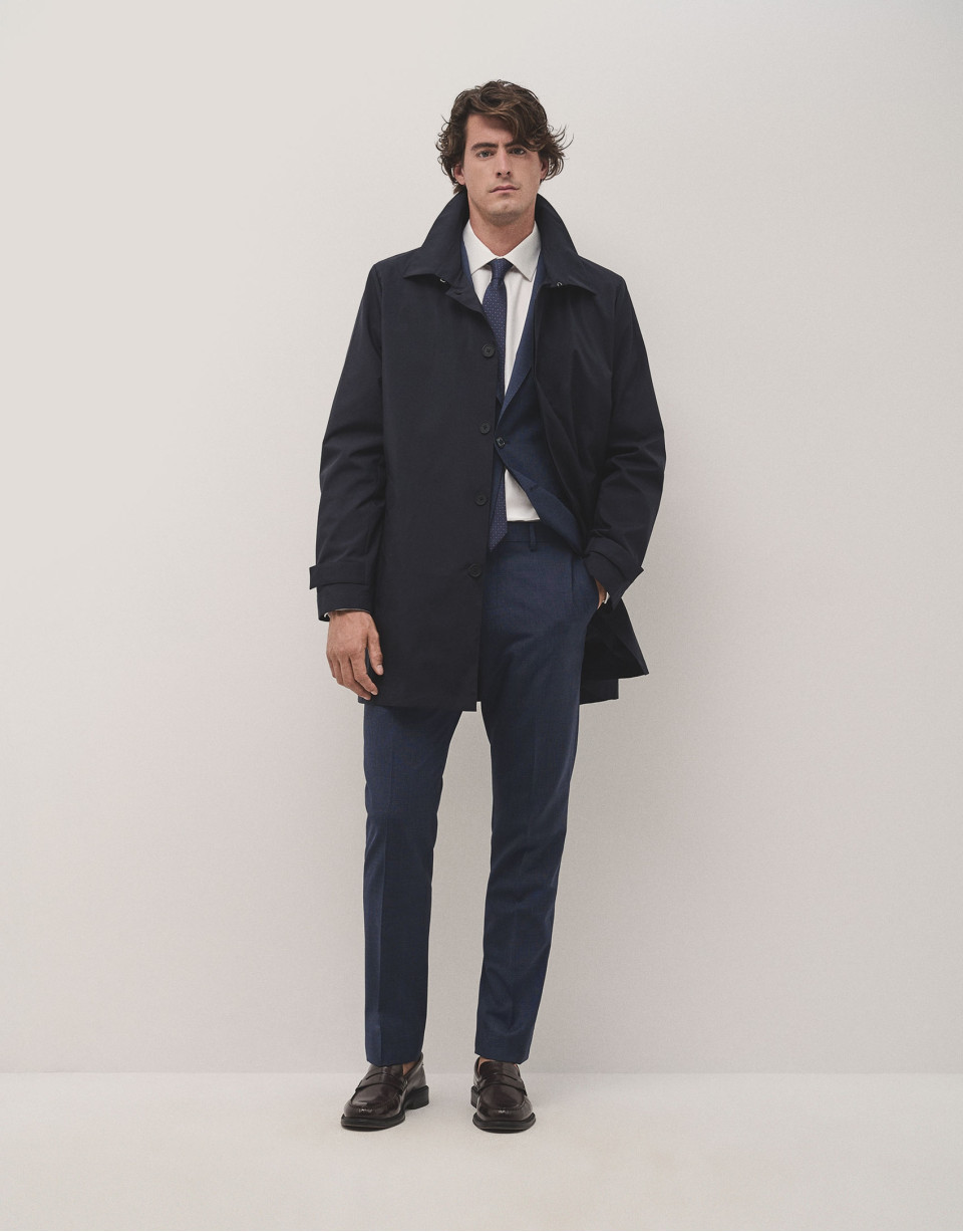 Traje half canvas slim fit microcuadros tonos... | Roberto Verino