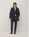 Blue micro-checked, half canvas, slim fit suit | Roberto Verino