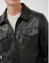 Black napa windbreaker with breast pockets