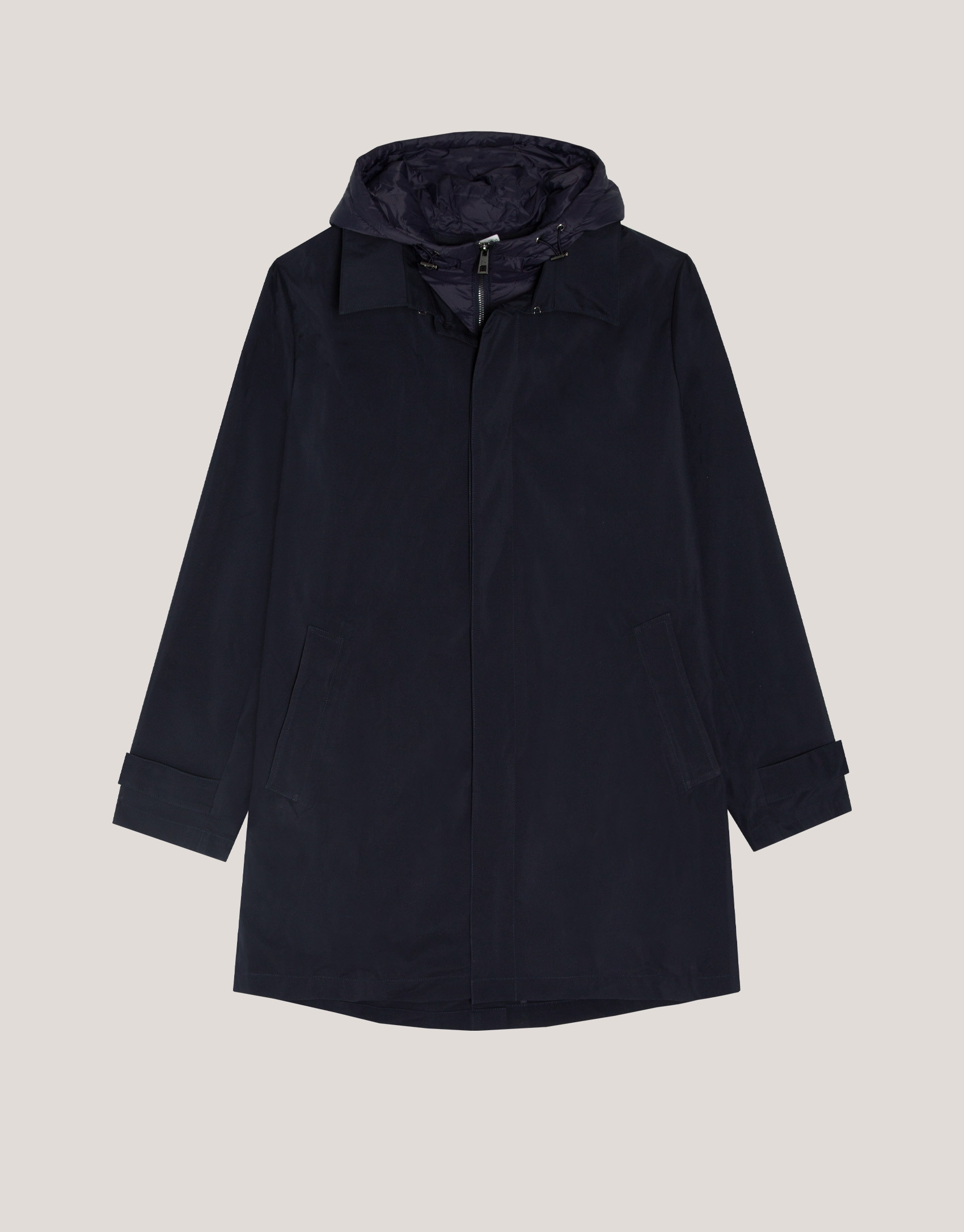 Gabardina con pechera desmontable marino