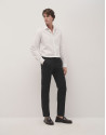 White structured cotton dress shirt