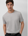 Camiseta algodón doble mercerizado gris melange