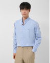 Camisa sport regular oxford celeste