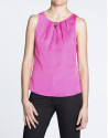 Fuchsia top with front pleat and opening