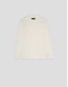 Beige light gauge knit sweater with V-neck | Roberto Verino